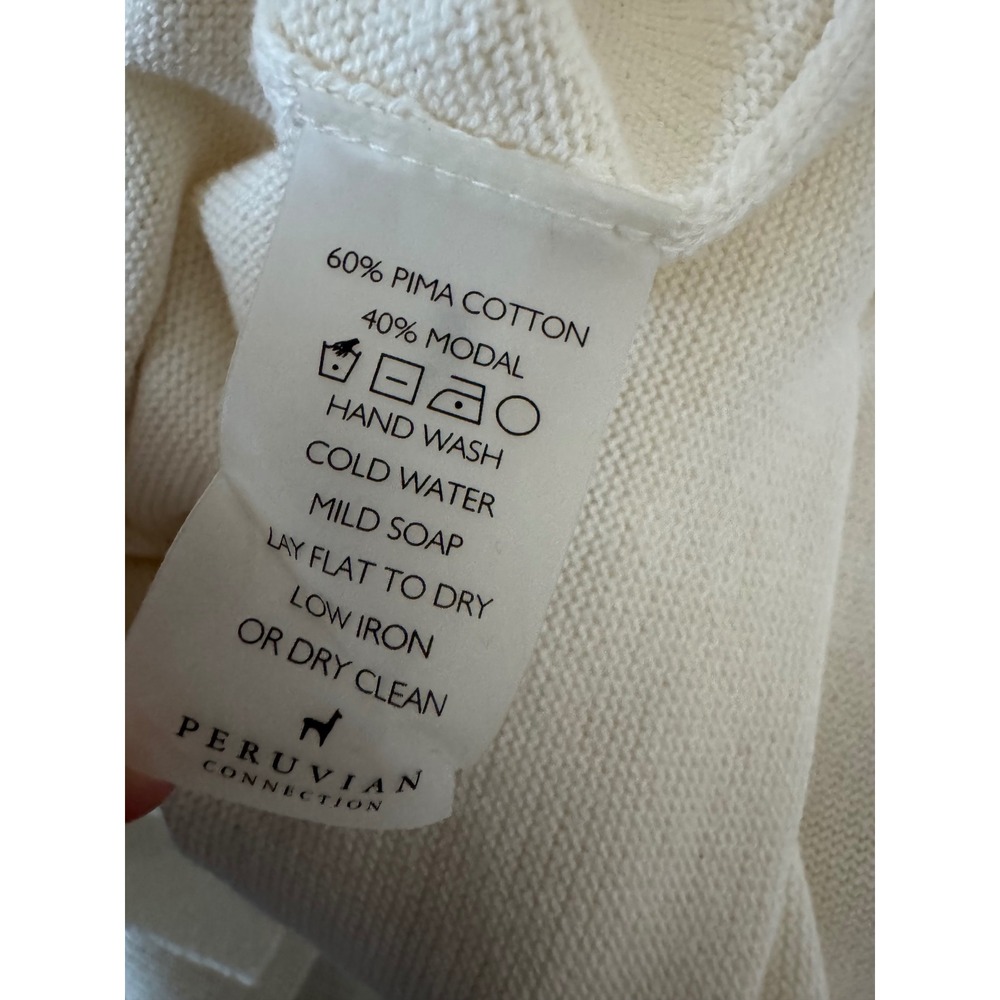 Peruvian Connection Pima Cotton‎ Modal Knit Maxi Skirt Large Ivory Off White - Picture 6 of 6